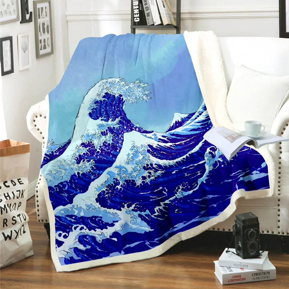 Шерстяное одеяло с цифровым принтом 3D модные одеяла ручной росписи для взрослых