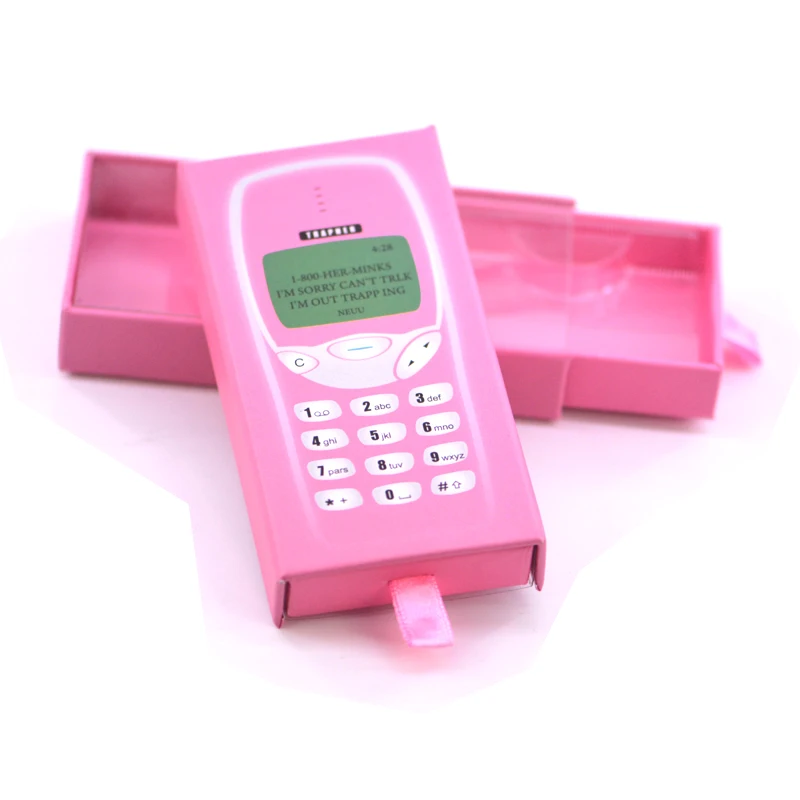 

2020 Cute Mobile Phone Lashes Box Eyelashes Lash Case Packaging for False Eyelashes Empty Eyelash Box Container Bulk