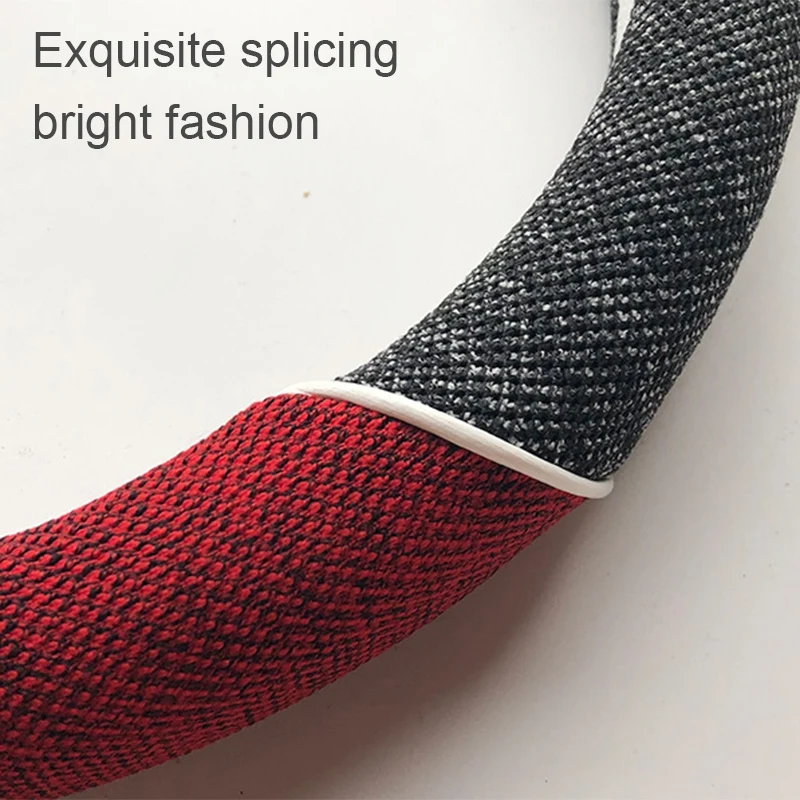 

38CM Flax Linen Steering Wheel Cover With Inner Ring, Car SUV Breathable Soft Anti-slip Car Wheel Protector Car Accessories
