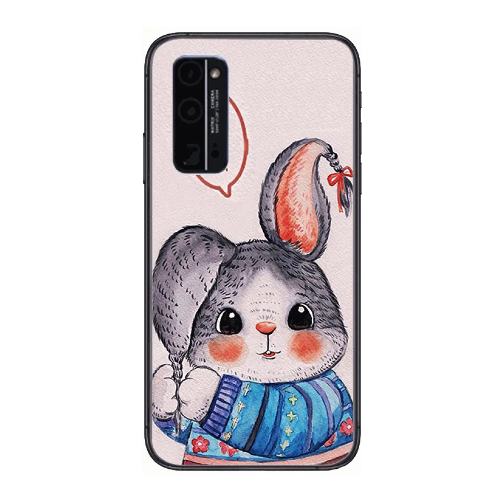 

Original animation Phone Case Hull For Huawei Honor 8 9 10 20 30 A S Lite Pro 5g i Black Back Soft Cell Cover Pretty