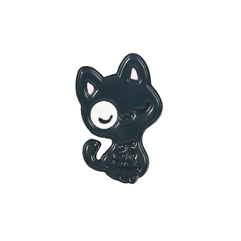Cartoon Cute Black and White Cat Good Friend Brooches for Women Taste Animal Pet Pin Enamel Pins Jewelry Bag Badges Accessories | Украшения
