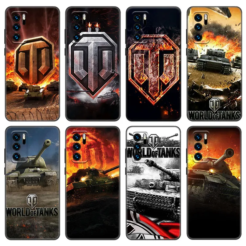 

World of Tanks Case For Huawei P50 P40 P30 P20 Pro P10 P9 P8 Lite 2017 P Smart Z S 2021 2020 Pro 2019 2018 Black Cover