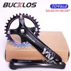 Комплект велосипедных кривошипов BUCKLOS 104 BCD, Звездочка для горного велосипеда, алюминиевый сплав, 170 мм, Кривошип для велосипеда 30T32T34T36T38T, звездочка, деталь для велосипеда
