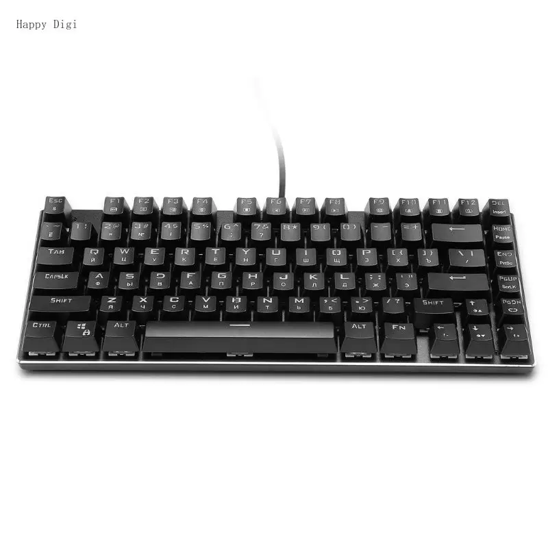 

Russian Keyboard USB Wired RGB Backlight Mechanical Keyboard 81 Keys Blue Switches Gaming Keyboard bluetooth keyboard