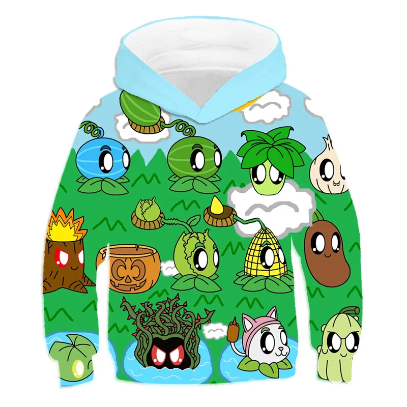 

2020 Kids Baby Boys Girls Toddlerss Plants Vs Zombie Wars 3D-Printing Hoodies Cartoon Tracksuit Children Clothing Cute Sweatshir
