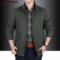 2021 jacket mens spring autumn business leisure loose large size middleaged and old dad pure cotton leisure stand collar jacket
