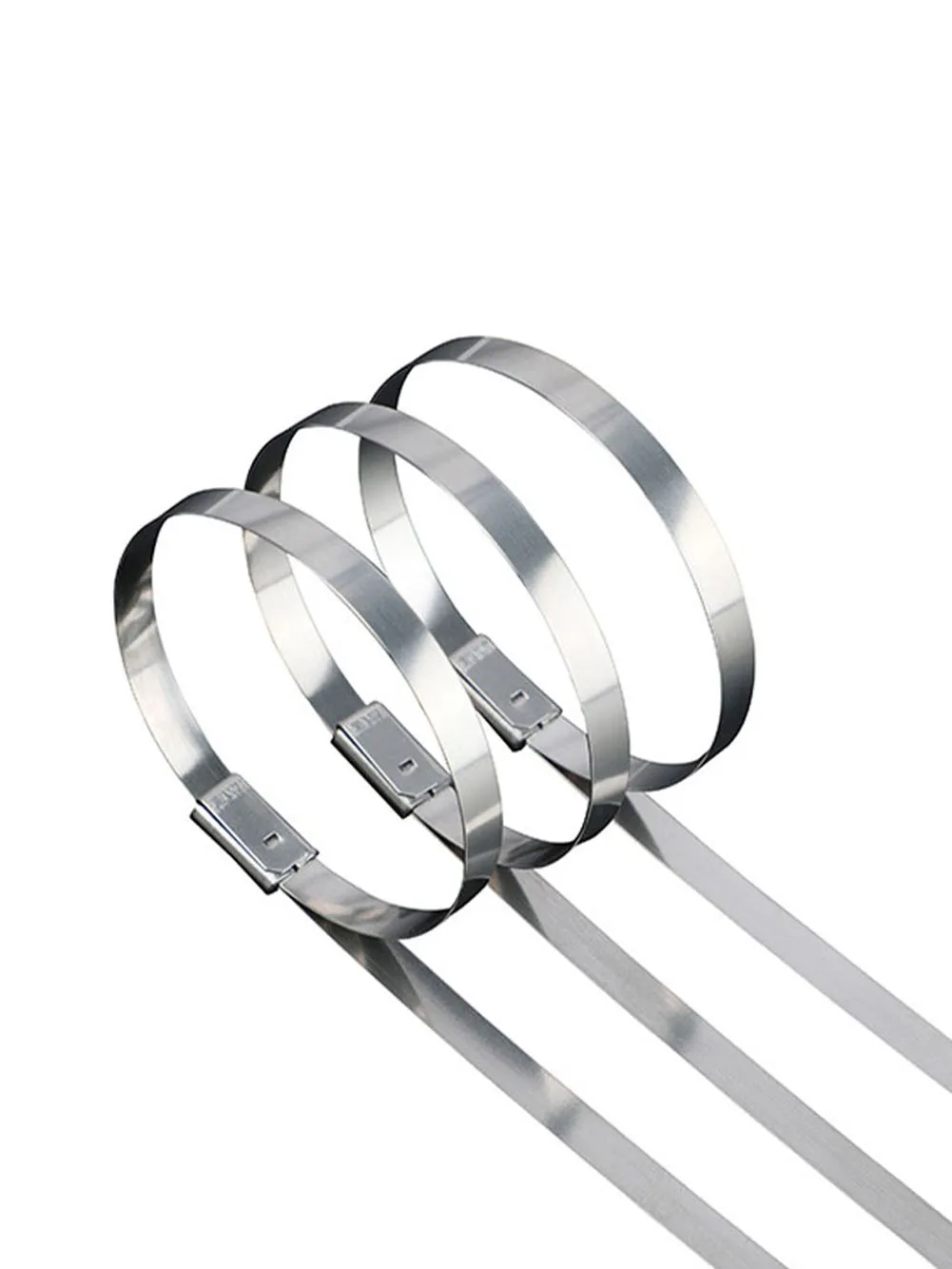 

20Pcs Stainless Steel Cable Tie Self Locking Cable Zip Tie Multi-Purpose Metal Exhaust Wrap Locking Ties Tools 8mm*250/500mm