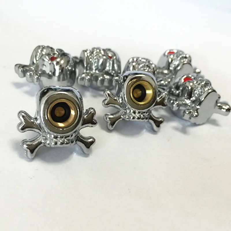 4 шт./лот медный сердечник хромированный череп антикоррозийный мотоциклетный