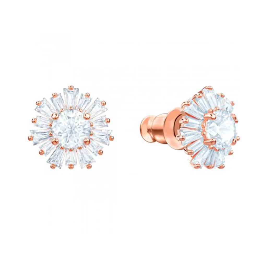 

SWA New Sunshine Sun Flower Necklace Set Female Rose Gold Zircon To Send Mom His Girlfriend Jewelry Gift Best Choice