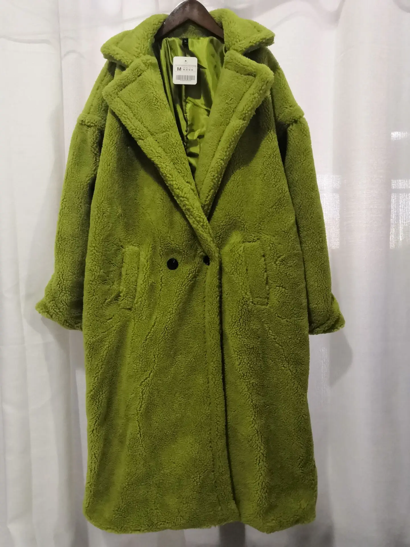 JuneLove зимы женщин шерсти Faux теплый длинное пальто в стиле ретро с длинным рукавом