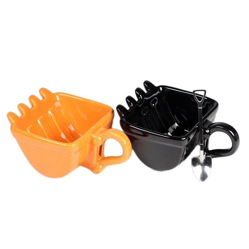 

Creative Drinking Cup Funny Excavator Bucket Cup Cake Cup Spoon Mug Bucket Model Ceramics Mug Coffee Tea Cup Birthday Gifts