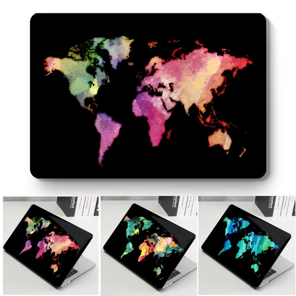 3D роспись карты мира для Macbook Air 13 A2337 A2179 A2338 2020 M1 чип Pro 12 11 15 A2289 Mac book 16 A2141