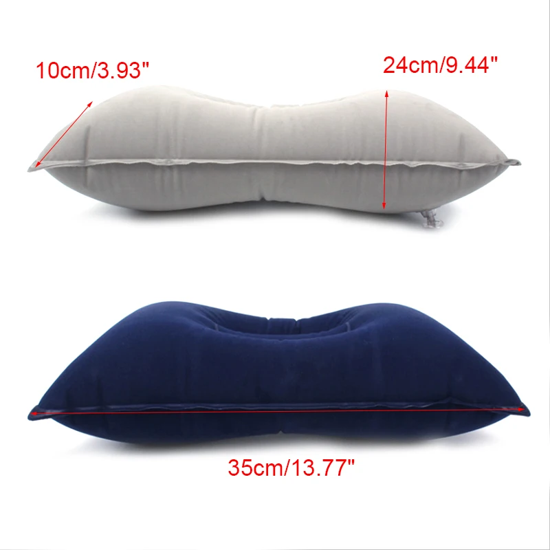 1PC Portable Inflatable Pillow Travel Air Cushion Double Sided Flocking Camp Beach Car Plane Hotel Head Rest Bed Sleep | Дом и сад
