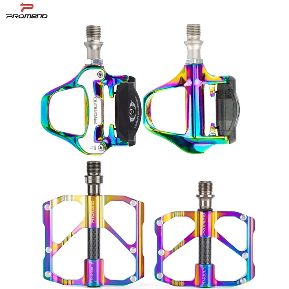 

PROMEND Colorful Ultralight Bicycle Pedal MTB Road Bike 3 Bearing Pedals Aluminum Alloy carbon Anti-slip Waterproof Bike Pedal