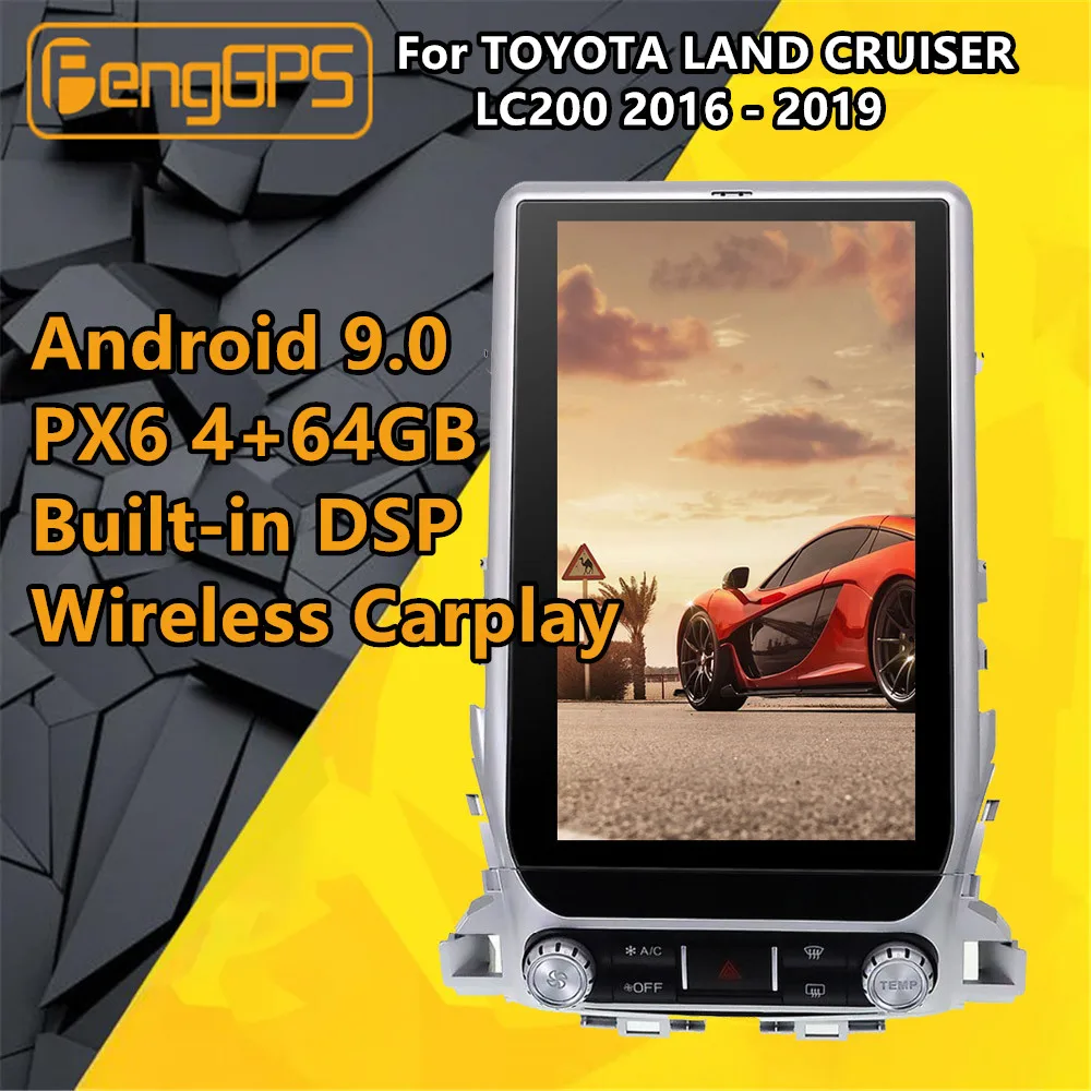 Автомобильный мультимедийный плеер для TOYOTA LAND CRUISER LC200 2016 2020 Android радио аудио