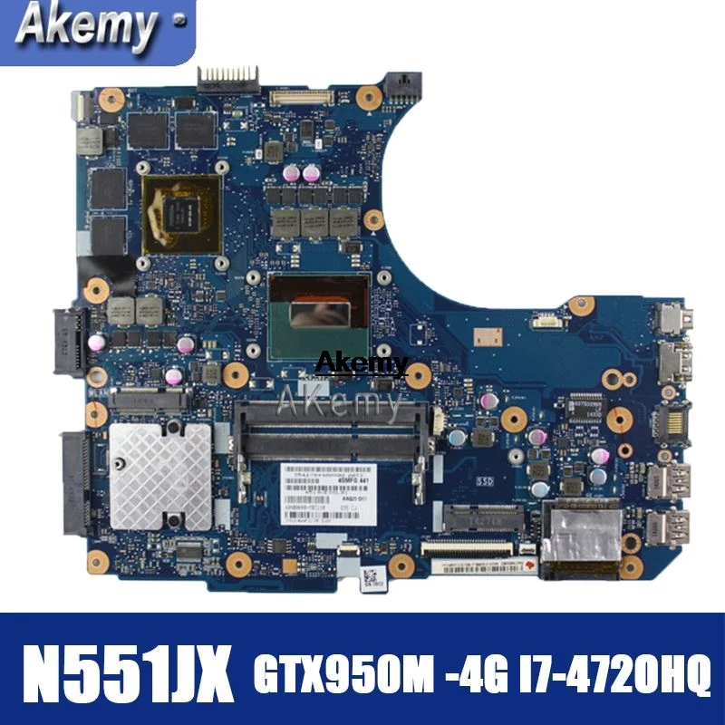 

N551JX Laptop Motherboard For Asus N551J N551JK N551JM N551JW G551J G551JK G551JM G551JW I7-4720HQ/GTX950M original Mainboard