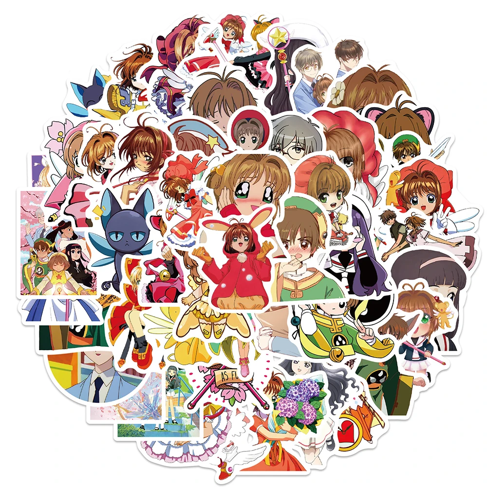 

10/30/50pcs Anime Card Captor Sakura Stickers Waterpoof Decals Laptop Luggage Phone Wall Car Cartoon Sticker Graffiti Kids Toys