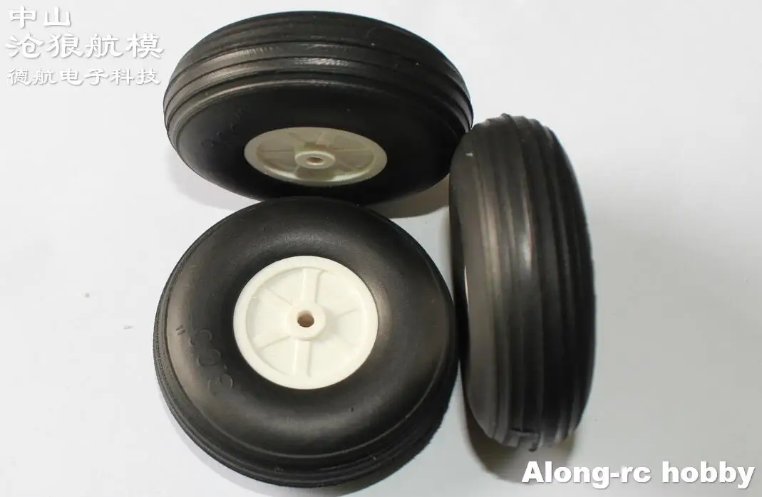 

Free Shipping RC Airplane Hobby Model Plane spare part Landing Gear Wheel 3pcs 3.0" 75mm*25mm *4.0mm hole PU Wheel