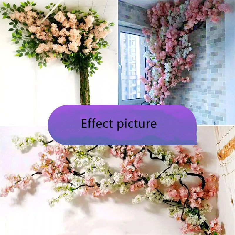 5PCS DIY Cherry Wedding Gorgeous Artificial Blossom Trees Pink Fake Sakura Flower Indoor Outdoor Home Office | Дом и сад