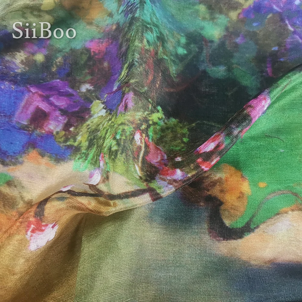 Женское льняное платье из шелковой ткани многоцветное с французским цифровым