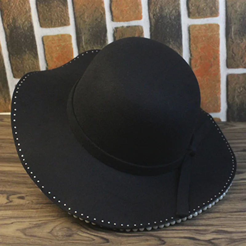 Женская шапка Элегантная черная осенне-зимняя корейская модная шерстяная шляпа