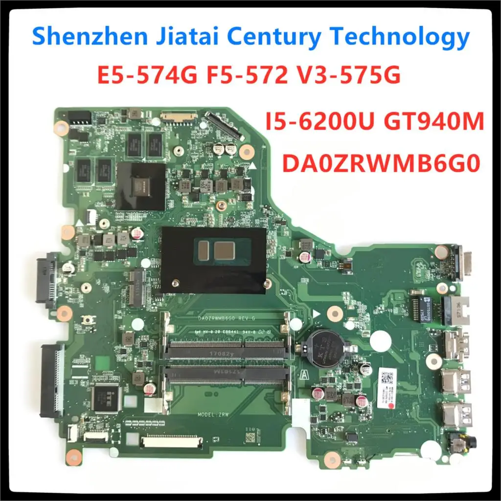 E5 574G материнская плата для ноутбука Acer Aspire 574 F5 572 V3 575 575G I5 6200U Процессор DA0ZRWMB6G0 REV:G