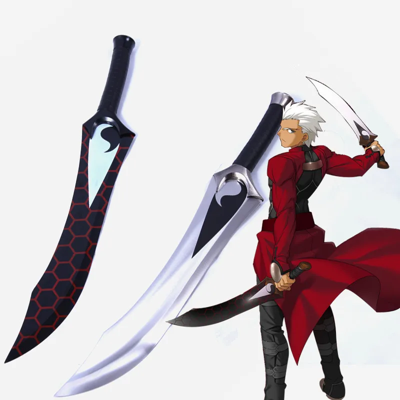Fate Stay Night Archer EMIYA Косплей красные двойные лезвия деревянное Оружие Меч Модель