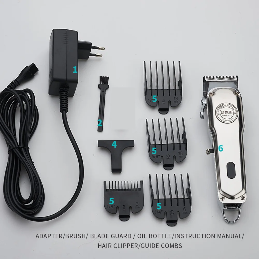 

All-Metal Barber Hair Clipper Professional Electric Hair Trimmer Men Cordless Hair Cutter Machine Hair Cut Magic Rechargeable