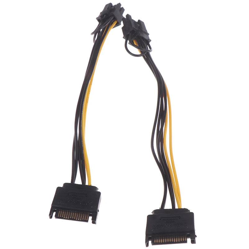 1 шт. 15pin SATA штекер 8pin (6 + 2) PCI E кабель питания 20 см 15 pin до 8 провода для графической