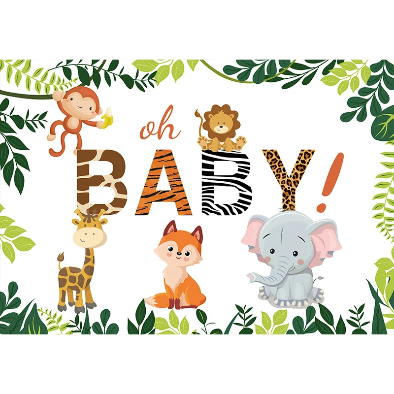 Allenjoy сафари день рождения фон дикий один джунгли животное Вечеринка десерт