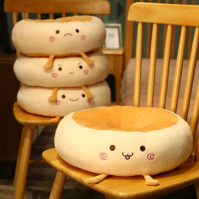 

38cm Creative Kawaii Food Bread Plush Toys Stuffed Soft Cake Toast Nap Pillow Sofa Bed Expression Cushion Children Birthday Gift