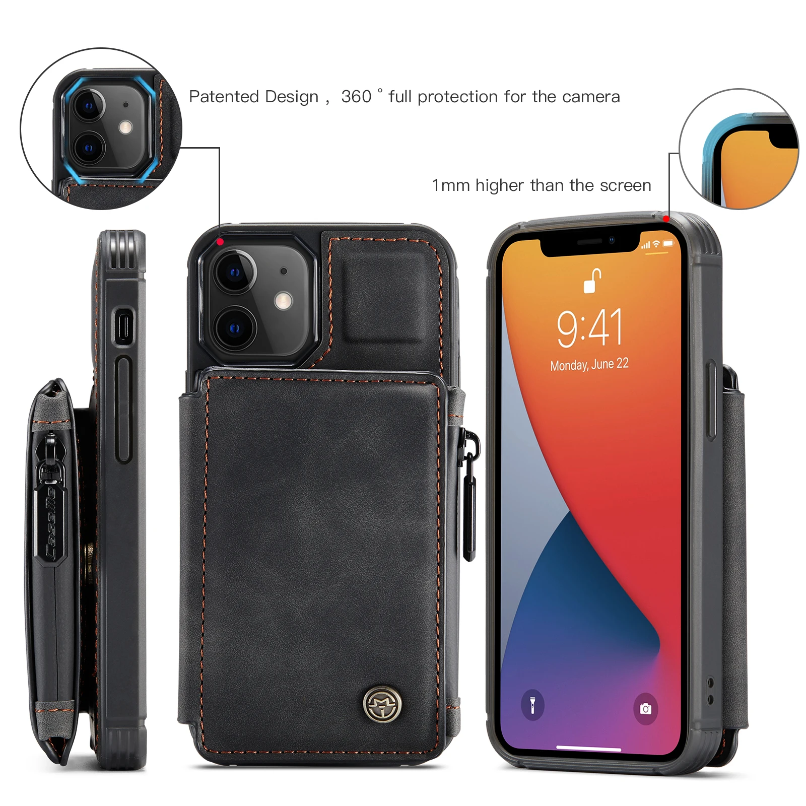 Роскошный чехол кошелек для IPhone 11 Pro 12Pro Max кожаный книжка с отделением карт 7 8 Plus X