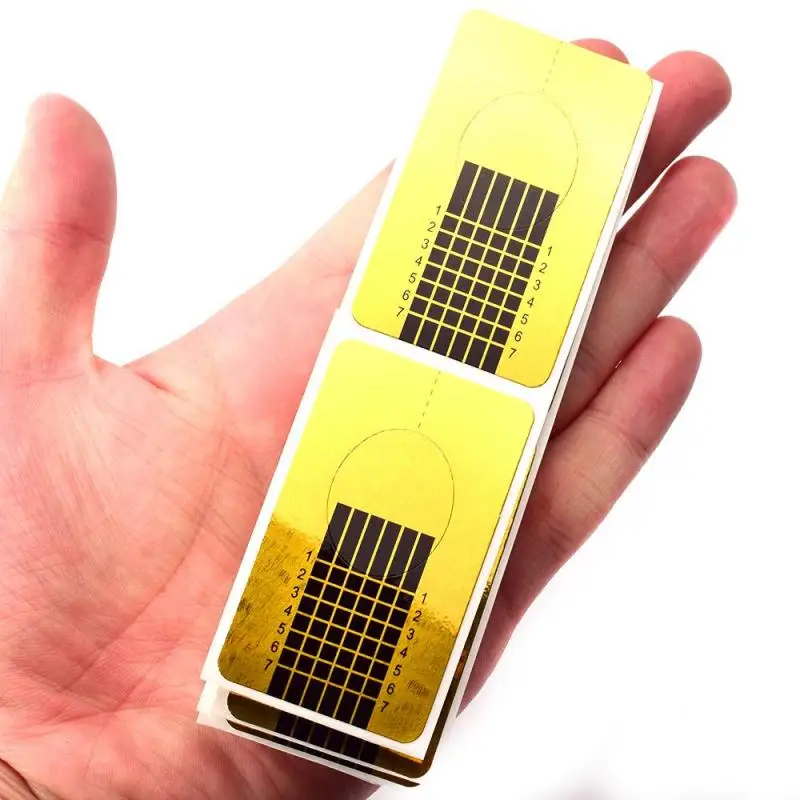 50 золотых наклеек для ногтей акриловый гель дизайна формы наконечники лепки