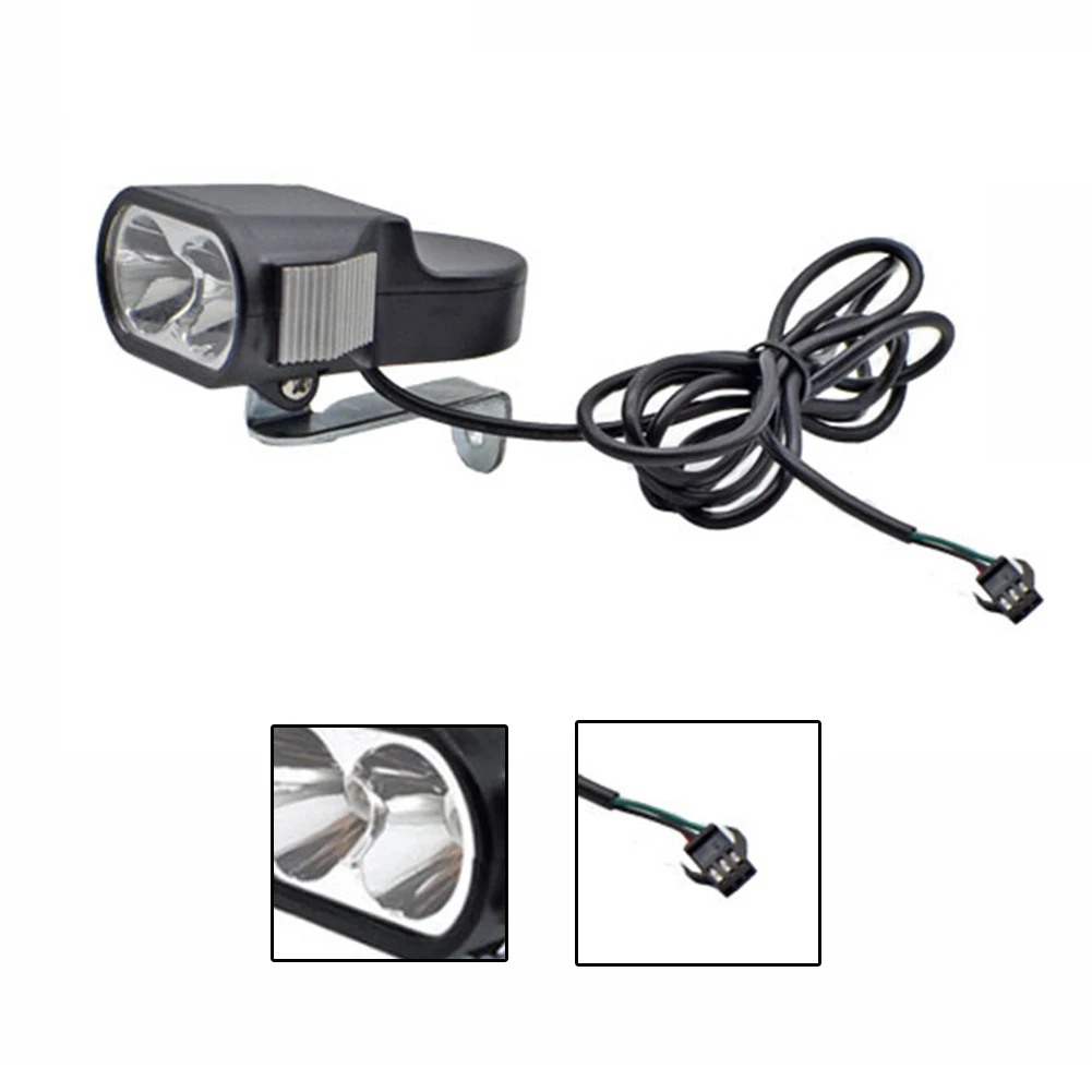 

2 In 1 E-bike Light Headlight Input DC 36V 48V 60V Ebike Handlebar Lamp Electric Scooter LED Front Light With Horn