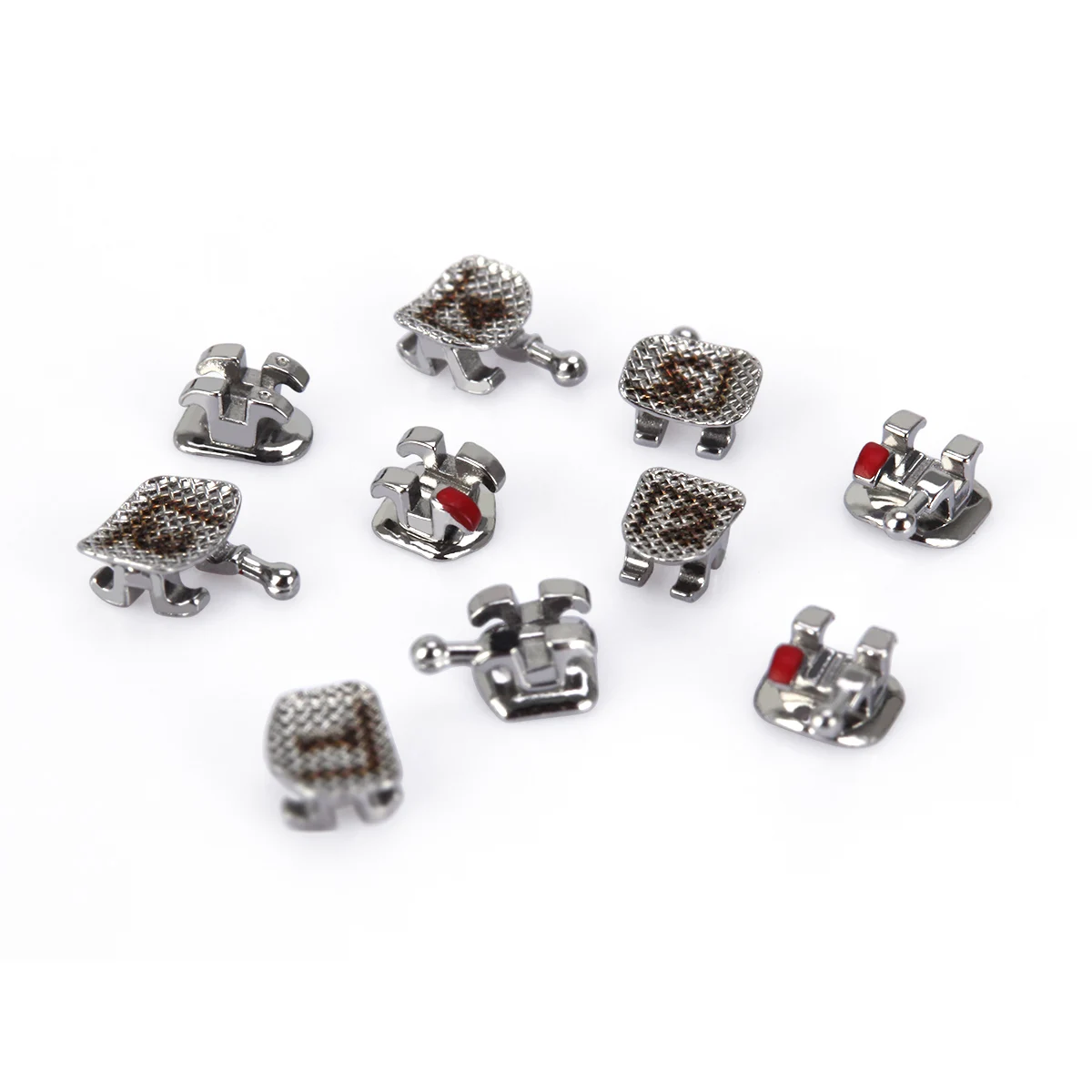 Зубные ортодонтические скобы Azdent Mini MBT.022 3-4-5 крючков грызунки весь процесс литья |