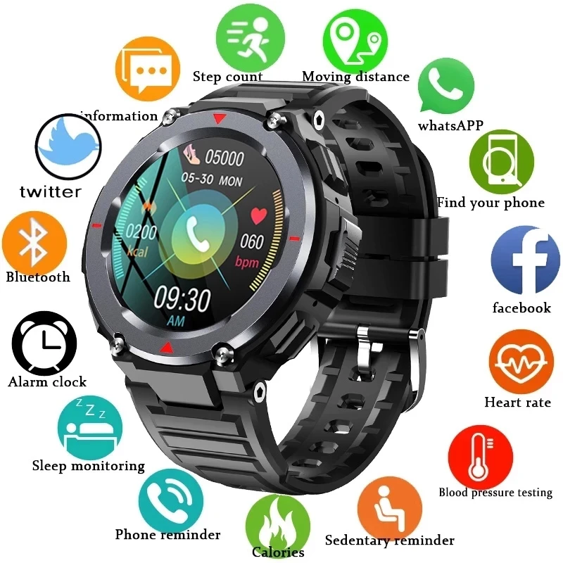 

2021 New Sport Smart Watch Men smartwatch Men's Full screen touch Blood Pressure Heart Rate Monitor Bluetooth Call Music Player