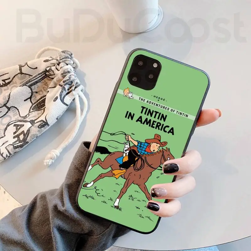 

French classic cartoon The Adventures of Tintin Phone Case For iphone 11 12 Mini Pro Max X XS MAX 6 6s 7 8 Plus 5 5S 5SE XR SE