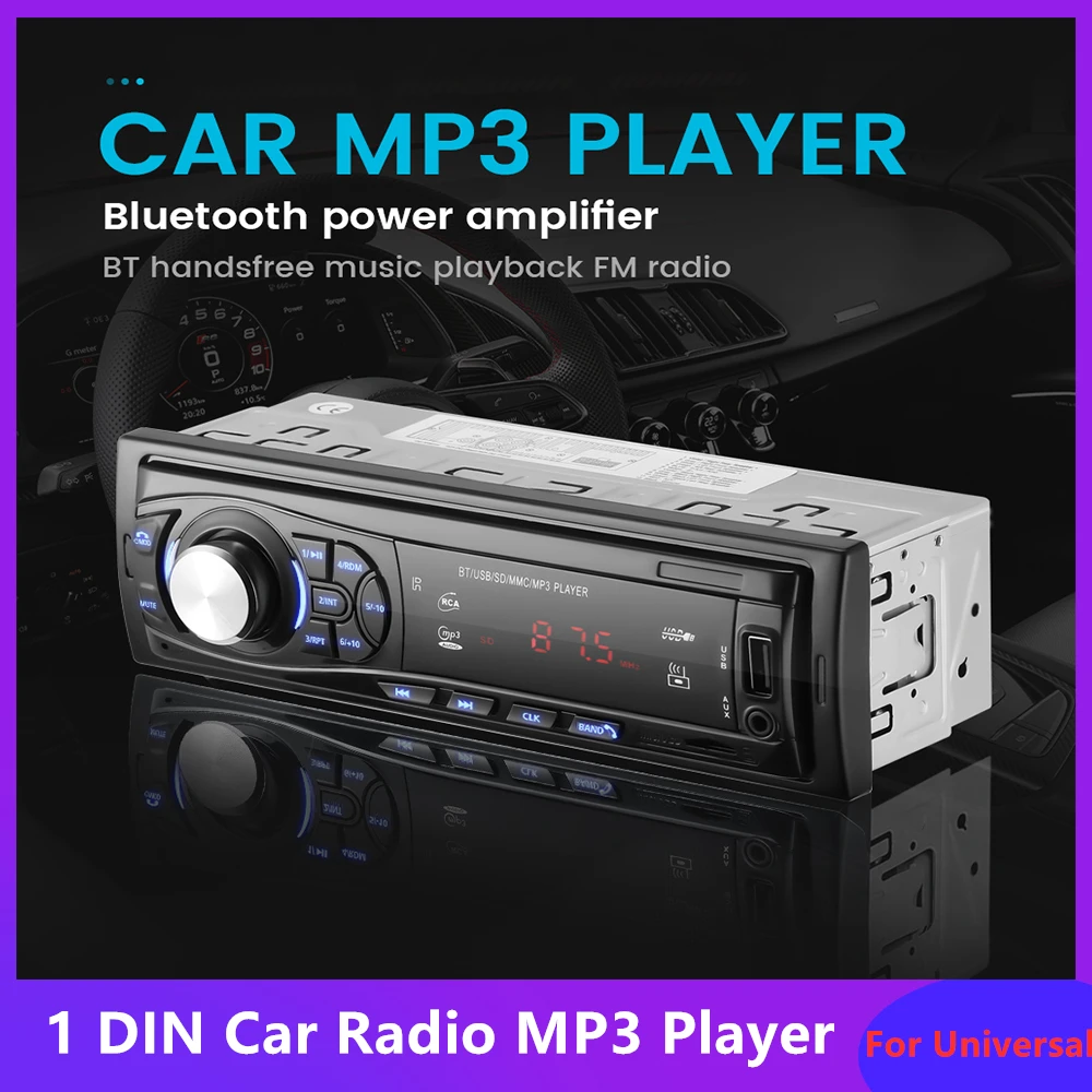 Автомагнитола 1DIN mp3-плеер FM Aux-вход приемник Bluetooth USB TF-карта дистанционное