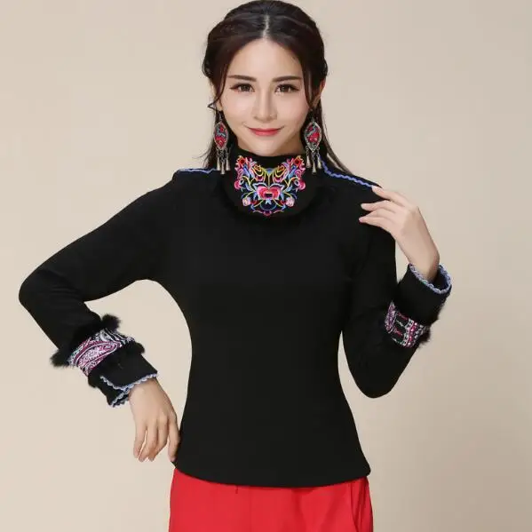 Женский пуловер для осени и зимы в мексиканском стиле хиппи винтажная Водолазка