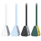 Щетка Для Чистки унитаза в форме клюшки для гольфа, силиконовая Автоматическая инновационная щетка для унитаза, Угловой Инструмент с основанием, Товары для ванной