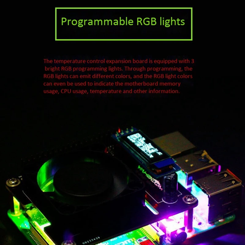 

Real Time Monitoring for Raspberry Cooling Fan Temperature Control Expansion Board with OLED S
