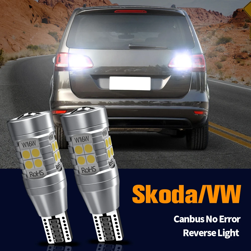 

2pcs LED Reverse Light Blub Canbus W16W T15 For Skoda Karoq Superb MK2 VW Touran Beetle CC EOS Routan Scirocco mk3 Sharan Tiguan