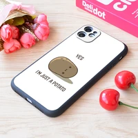 for iphone cute potato print soft matt apple case