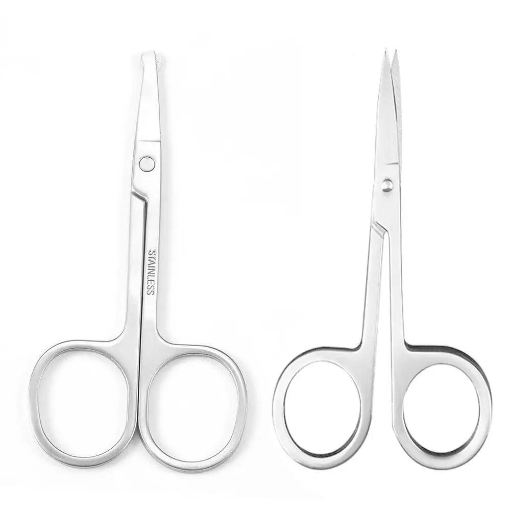 

Round Tip Eyebrow Nose Hair Trimming Trimmer Scissors Tip Eyebrow Multi Trimming Scissor Beard Hair Purpose Round With T2V0