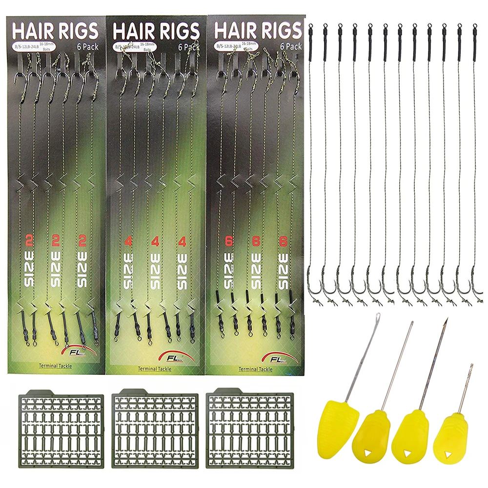 25 шт. аксессуары для ловли карпа с 18 рыболовные снасти 3 фиксаторы волос 4 игла