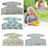 baby dining chair gown waterproof saliva towel burp apron newborn long sleeve bib coverall with table cloth cover