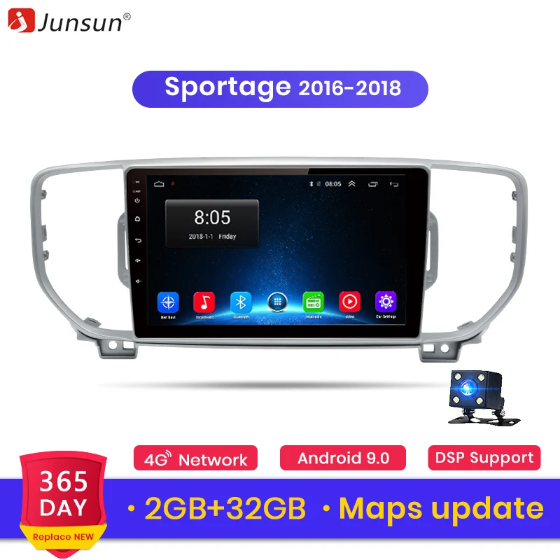 Junsun 2G + 32G Android 9 0 для KIA Sportage 4 2016 2017 2018 2019 KX5 Авто 2 din автомагнитола стерео плеер Bluetooth