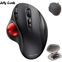 jelly comb bluetooth trackball mouse with protective bag vertical professional drawing laser mice ergonomic bluetooth2 4g mouse