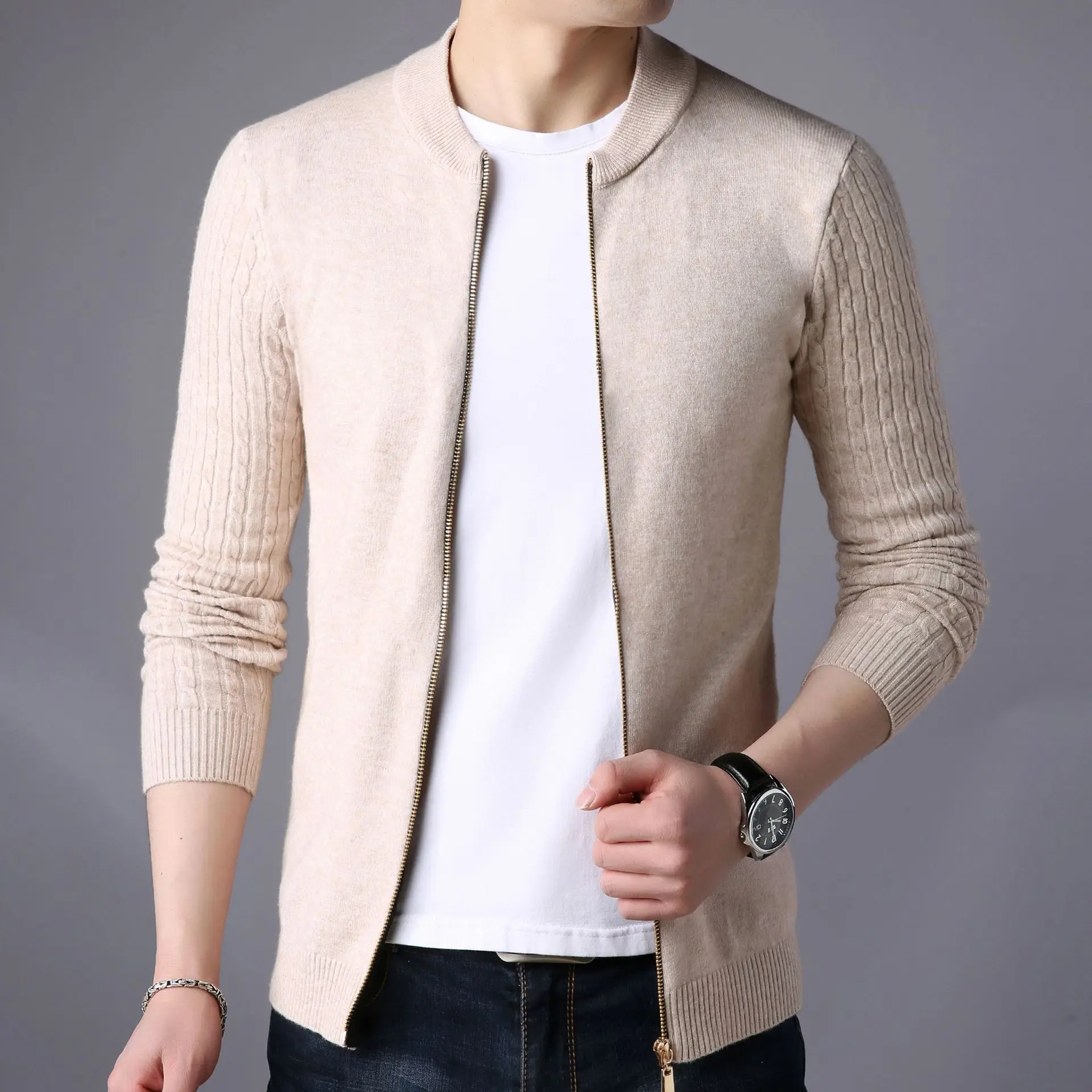 

Men's Sweater Male Jacket Solid Color Men Clothing Thin Casual Coat Sweaters Knitwear Warm Sweatercoat Cardigans