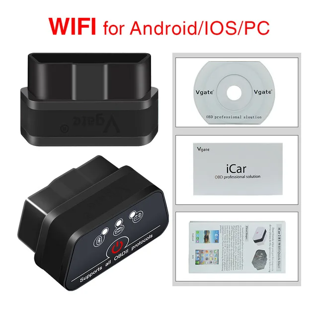 icar 2 wifi Vgate iCar 2 ELM327 obd2 Bluetooth сканер elm 327 V2.1 obd 2 wifi iCar 2 автоматический диагностический сканер для android/PC/IOS - Цвет: icar 2 wifi
